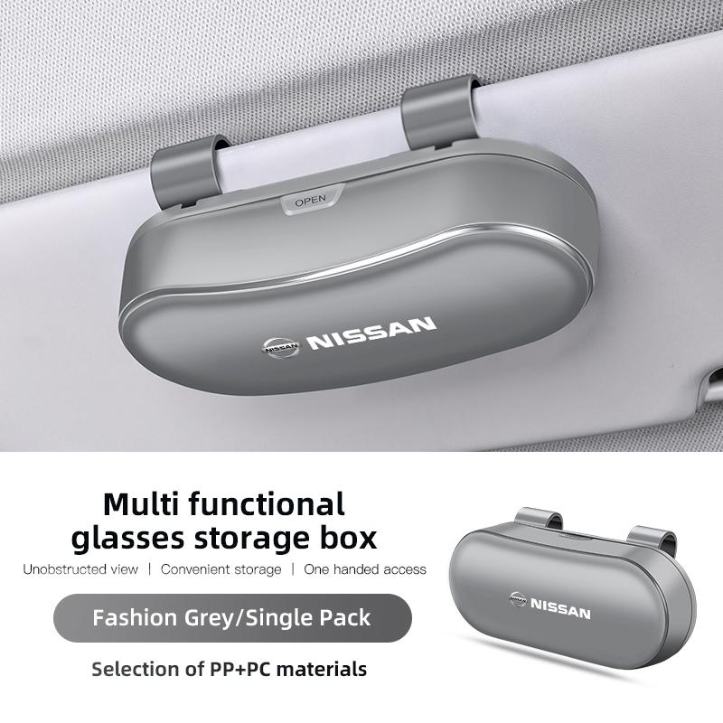 2026 Car Glasses Box Sunglasses Holder Sun Visor Storage Case For Nissan Qashqai J11 Sylphy N7 Teana Note Navara Juke GTR Patrol