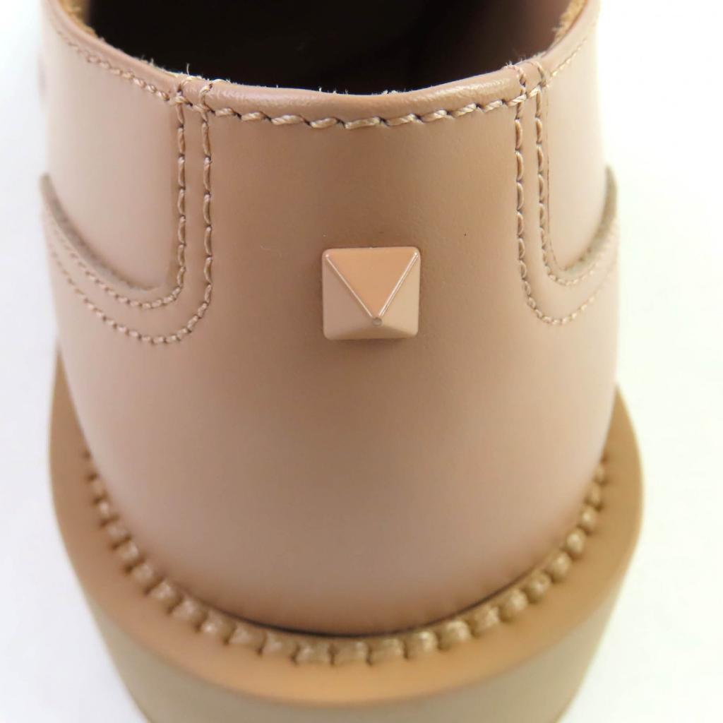 Excellent Valentino Garavani Leather Shoes Pink Beige Leather Mens 40 2Y0S0H04 Used