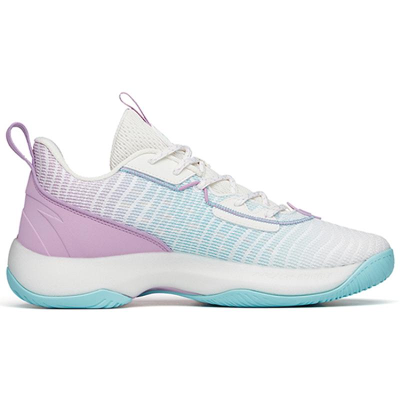 Anta Light Cavalry 7 Abrasion Resistant Breathable Low Top A Flash Bubble Basketball Shoes Men's White Blue Purple Sneakers 112221606-2