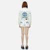Evisu SS24 Floral And Logo Patch Fashion Denim Jacket Women Jacket Denim-Blue 2ESHTW4DJ4056FFDN