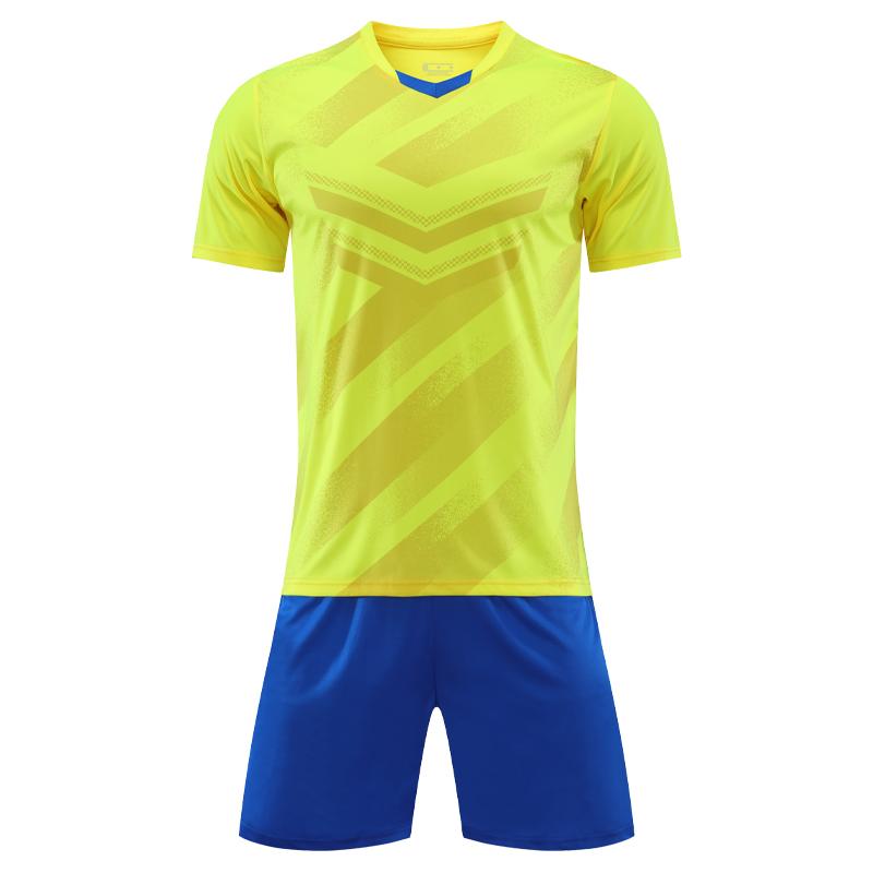 

Soccer Training Suit Adult Outdoor Uniform Blank Custom Fashion Football Set Comfortable 3D Print Shirts Shorts Quick Dry Sets XXL жовтий