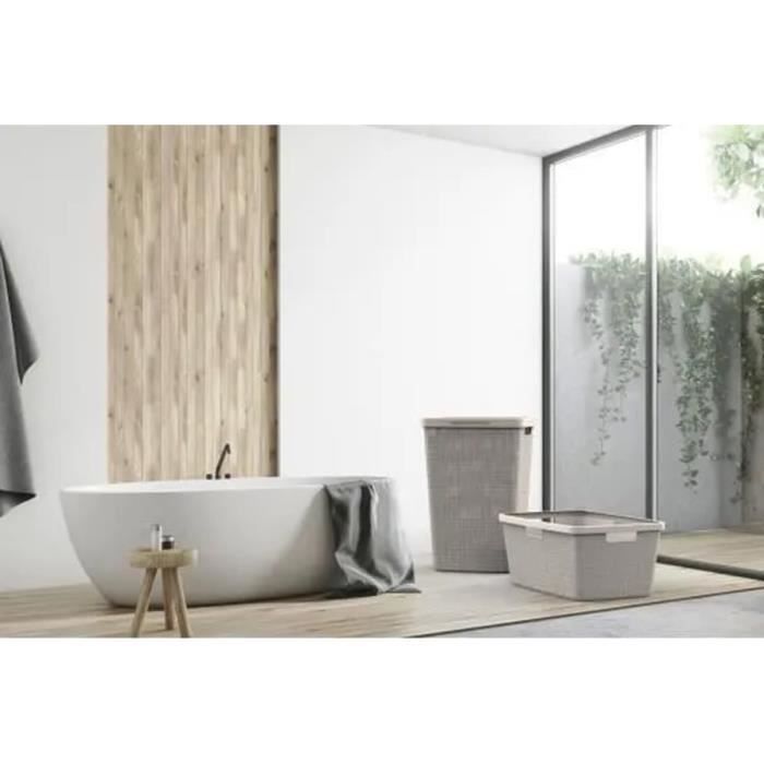 Coffre à linge - Jute - 58 L - Beige