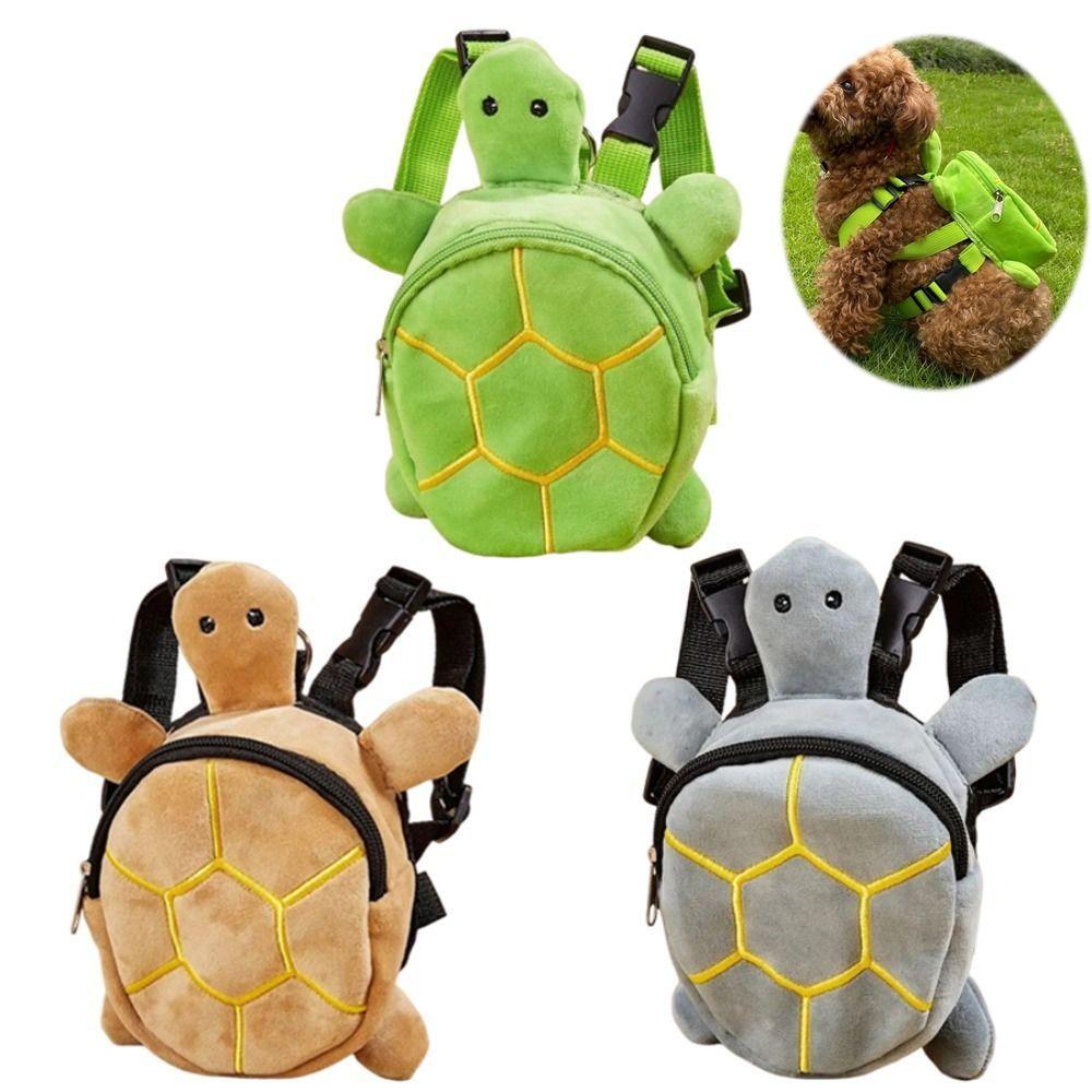 Soft Turtle Shape Dog Backpack Portable Pet Carrier Bag Dog Snack Bag  for Small Medium Dogs