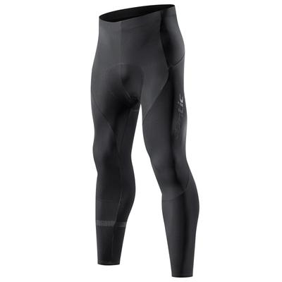 Santic Men's Breathable, Quick-Drying Fleece Cycling Pants for Autumn and Winter, Padded, Windproof, and Elastic, Black, XXL