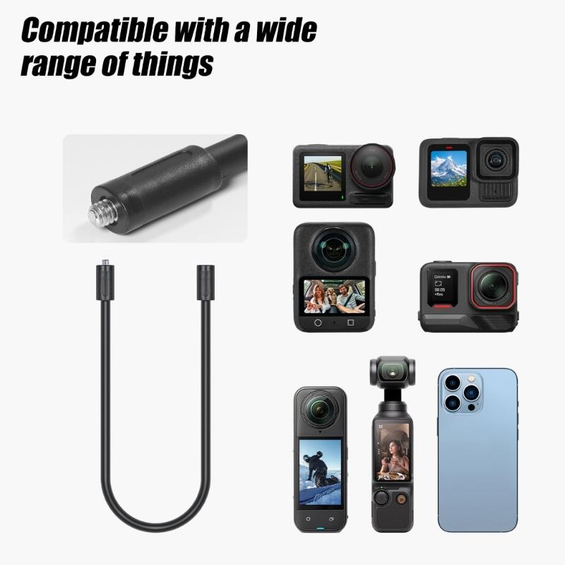 Flexible 360 Camera Mount Adjustable Clamp for Osmo360 Action Cameras Tripods Holder
