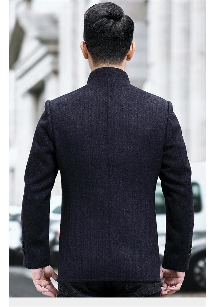 2026 Men's Double-Sided Woolen Coat: Winter Stand Collar Fashion Cashmere Jacket for Middle-Aged