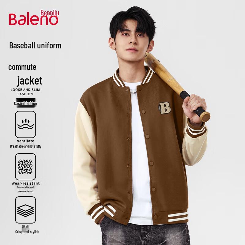 

Baleno Men s Retro Knitted Baseball Jacket 2XL