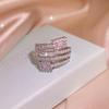 Geometric Line Wrapped Zircon Ring Full Diamond Combination Ring Accessories