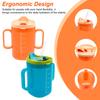 2 Stück Schnabeltasse mit Strohhalm 300 ml Fütterbecher Tragbarer Älteren Auslaufsicherer Becher mit Griff Auslaufsicherer Becher Wasserbecher für Kinder Senioren