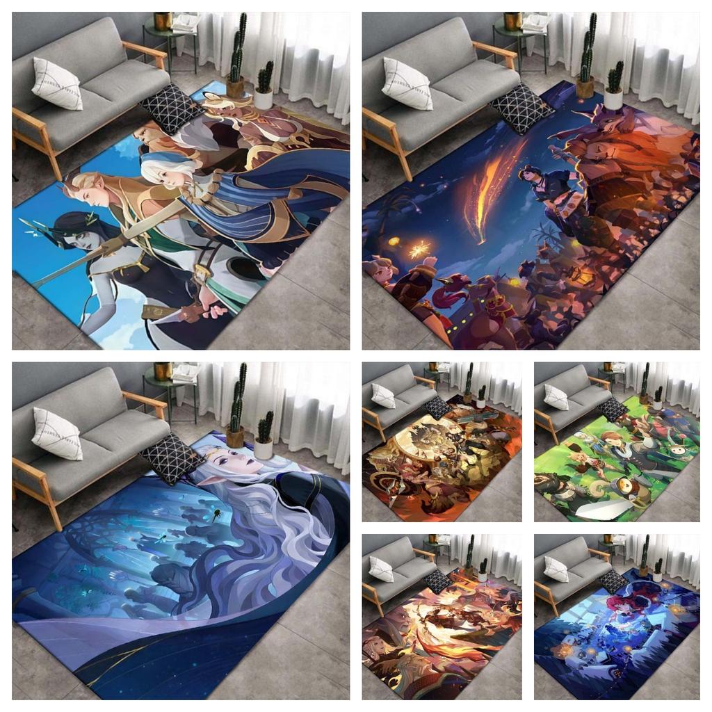 AFK Journey Game Characters Area Rug, Fantasy Anime Print Non-Slip Floor Carpet for Bedroom