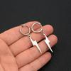 Punk Stainless Steel Earrings for Men Women Gothic Rhomb Lightning Geometry Drop Ear Clip Earrings Pop Hip Hop Piercing Jewelry