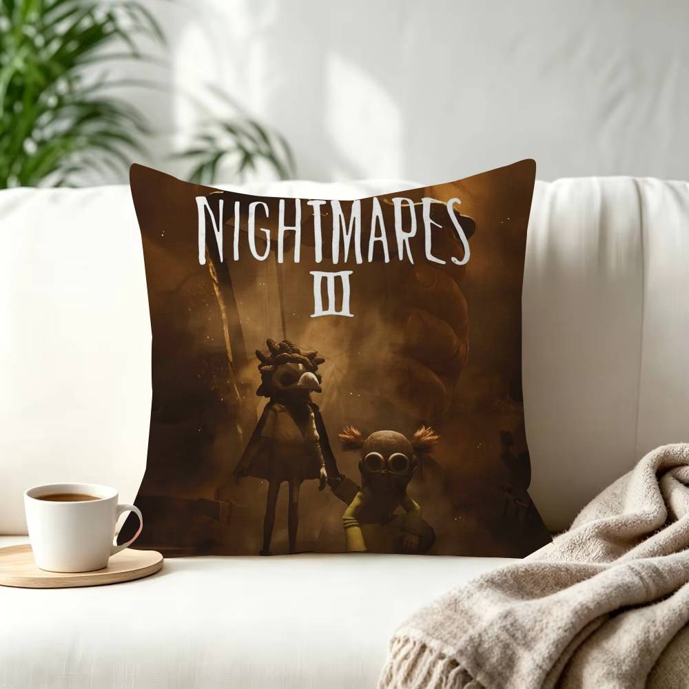 Little NNightmares Decorative Polyester Throw Pillow Cover Square Suitable for Home Office Coffee Shop Decor