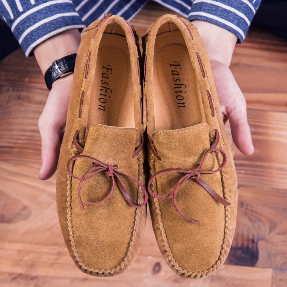 Luxury Men Loafers Soft Moccasins Summer Shoes Man High Quality Mens Shoes Casual Suede Genuine Leather Driving Flats
