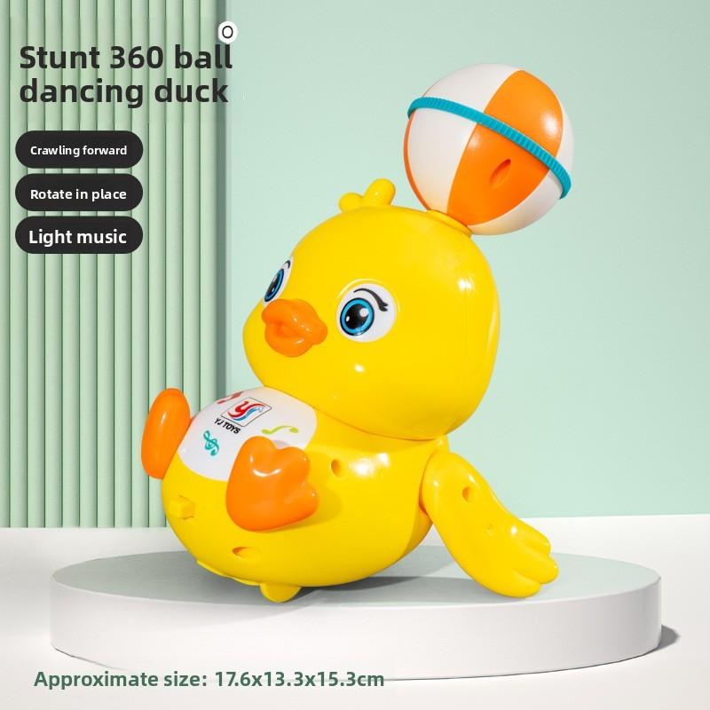 Top Ball Yellow Duck Light And Sound Toy With Rotating Effects For Kids And Toddler Play