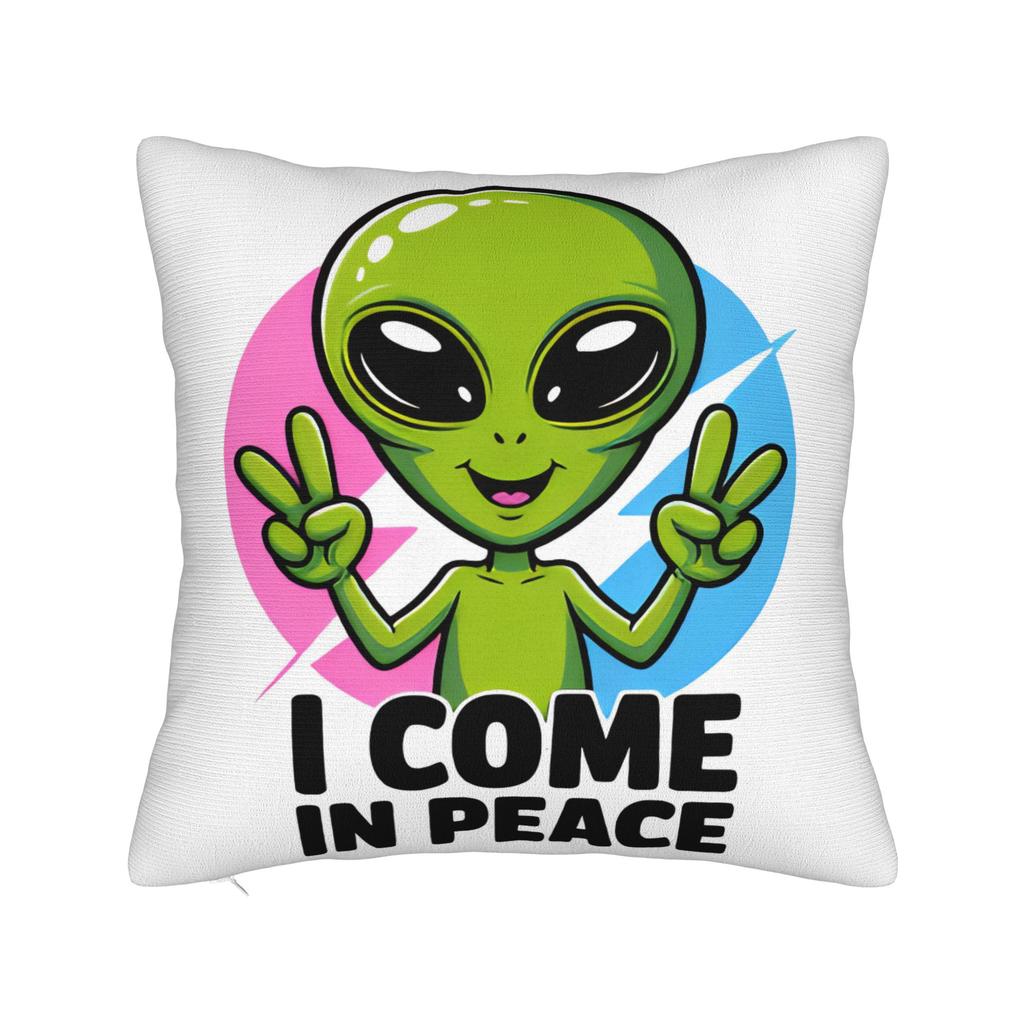 Ufo We Come In Space Alien Pillow Cover Funny Pillow Case For Living Room Bed Chair Soft Pillowcases Gift