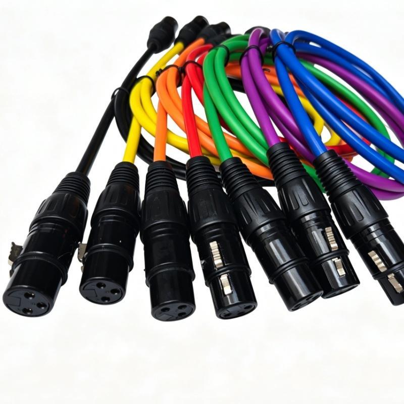 Color Coded Xlr Audio Cable Set Gold Plated Connectors Durable Jacket For Studio Recording Stage Live Dj Events Performances