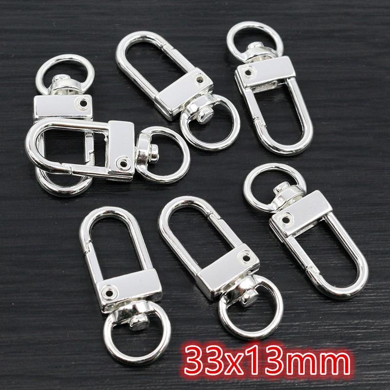 10pcs/lot Snap Lobster Clasp Hooks Gold Silver Plated DIY Jewelry Making Findings for Keychain Neckalce Bracelet Supplies