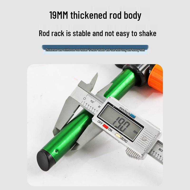 Langlebiger Angelrutenständer aus Edelstahl mit verdicktem Erdspieß für doppelte Verwendung: Kompatibel mit Angelkiste & Stuhl.