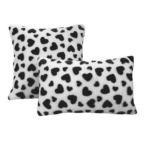

1PC Nuan Series Fashionable and Cute Heart-shaped Printed Pillowcase Soft and Comfortable Cushion Cover for Sofa Living Room Bedroom Home Decor W30cm x L50cm чорний