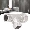 Stainless Steel T Adapter G1/ 2" T-Valve Diverter Valve Three Way Device Hole For Bath Bidet Sprayer Shower Fuel Injectors 6