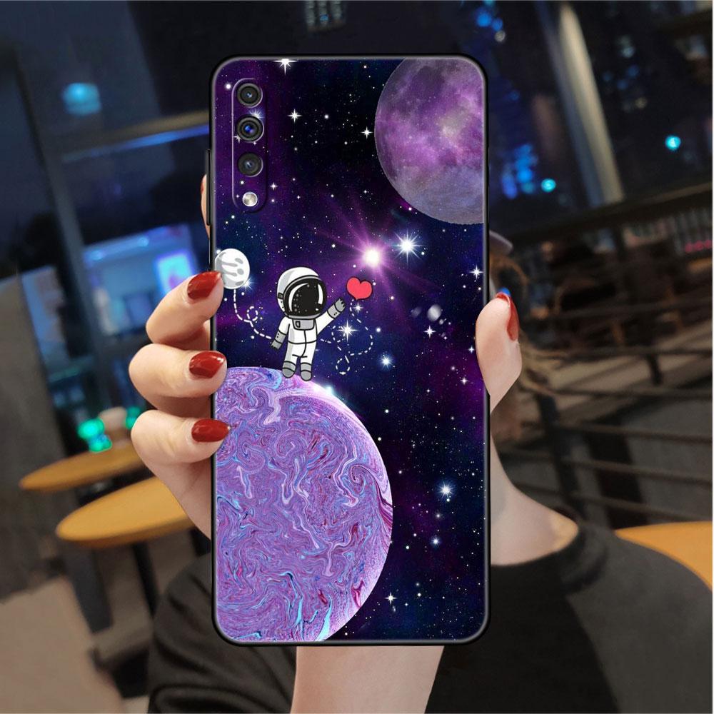 Astronaut Universe Case For Samsung Galaxy A50 A02s M31 A70 A30 A10 A20e A40 A10s M30s M51 M52 M22 M32 Black Phone Cover