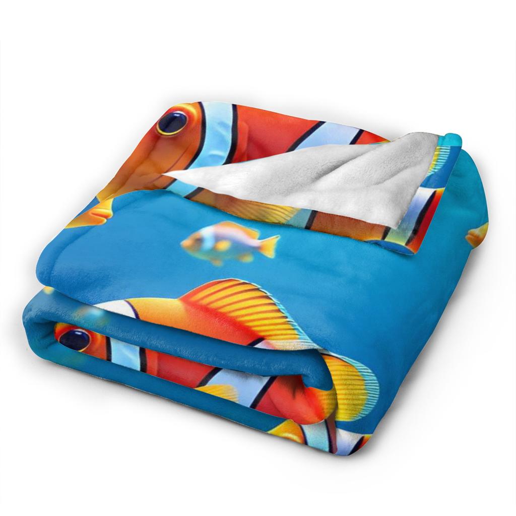 Beautiful Underwater World Colorful Fish Blankets Quality Warm Soft  Throw Blanket Winter Kids Couch Chair Comfortable Bedspread
