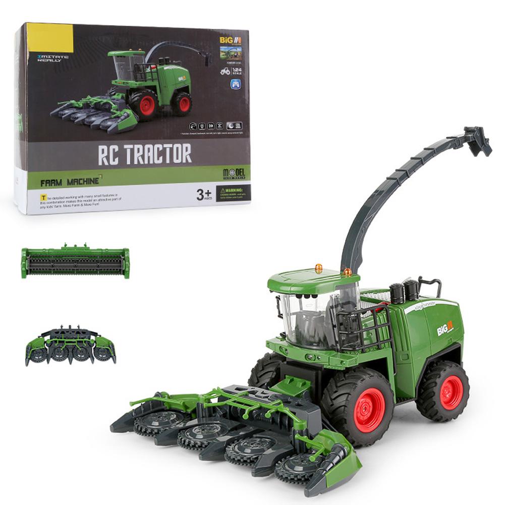 1:24 Remote Control Car For Kids Electric Farmer Harvester Tractor Model Toys Christmas Birthday Gifts For Boys Girls