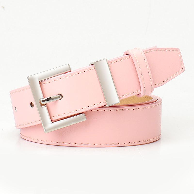 New Fashion Versatile Square Buckle Women's Belt, Elegant Commuting Simple Style, Paired with Jeans Suit Belt for Women