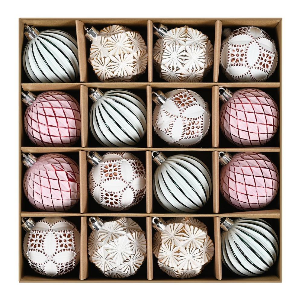 

16pcs 6cm Christmas Ball Set Creative Hanging Ornament DIY Supplies Christmas Tree Pendant Office 16 Pcs