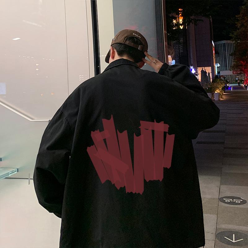 

Autumn Hong Kong style jacket men s autumn 2025 new versatile coach jacket vintage trendy loose top M