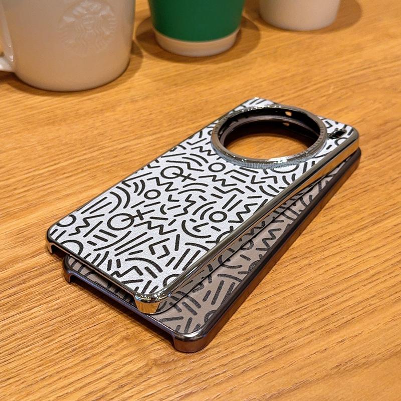 For VIVO X100 X100S X100 Pro X100 Ultra Plated Graffiti Large Hole Metal Lens Ring Anti-Fingerprint Anti-Drop Phone Case