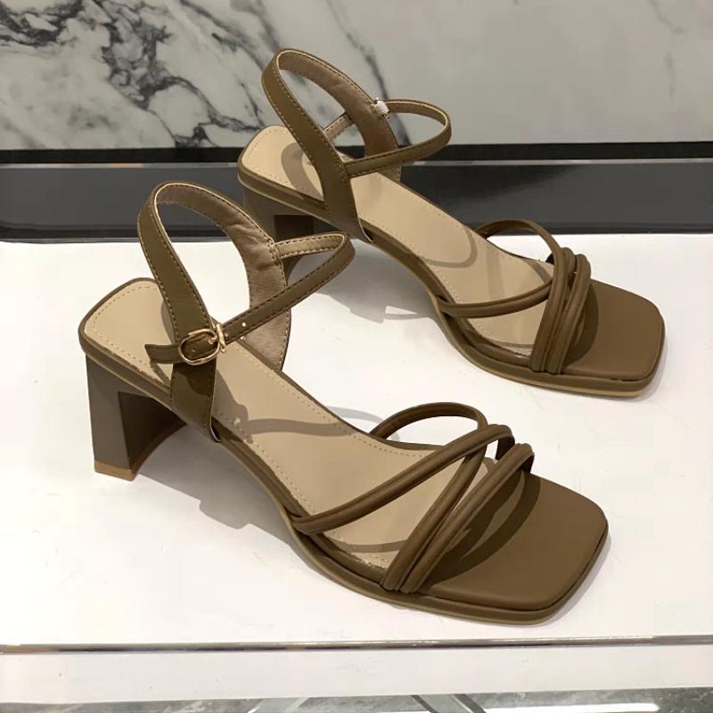 Fashion 2025 NEW Women's Simple and Fashionable High-quality Sandals Summer High Heels Luxury Designer Shoes Heel Elegant Casual