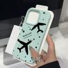 Airplane Pattern TPU Leather Texture Case For iPhone 16 Pro Max 15 Pro 14 13 12 11 Soft Matte Shockproof Lens Protection Slim Phone Cover