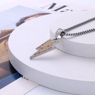 Trendiger Street Bounce Di Hip Hop Anhänger mit Diamanten, Modische Persönlichkeit, Blitz Ins Halskette, Pulloverkette, Herren Streetdance Accessoires