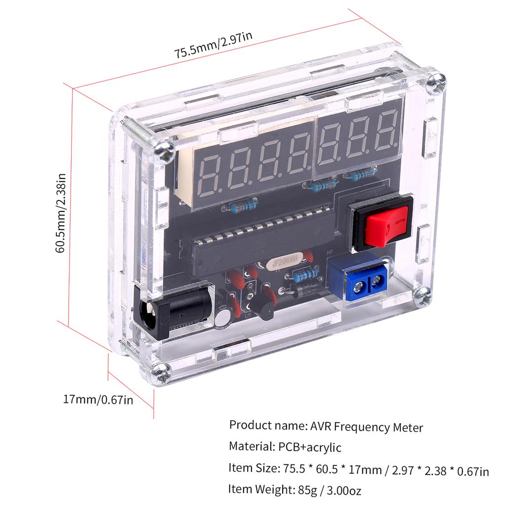 10MHz Frequency Meter   Kit Frequency Counter AVR Frequency with   Counter Cymometer Frequency Msurement 0.000 001Hz Resolution