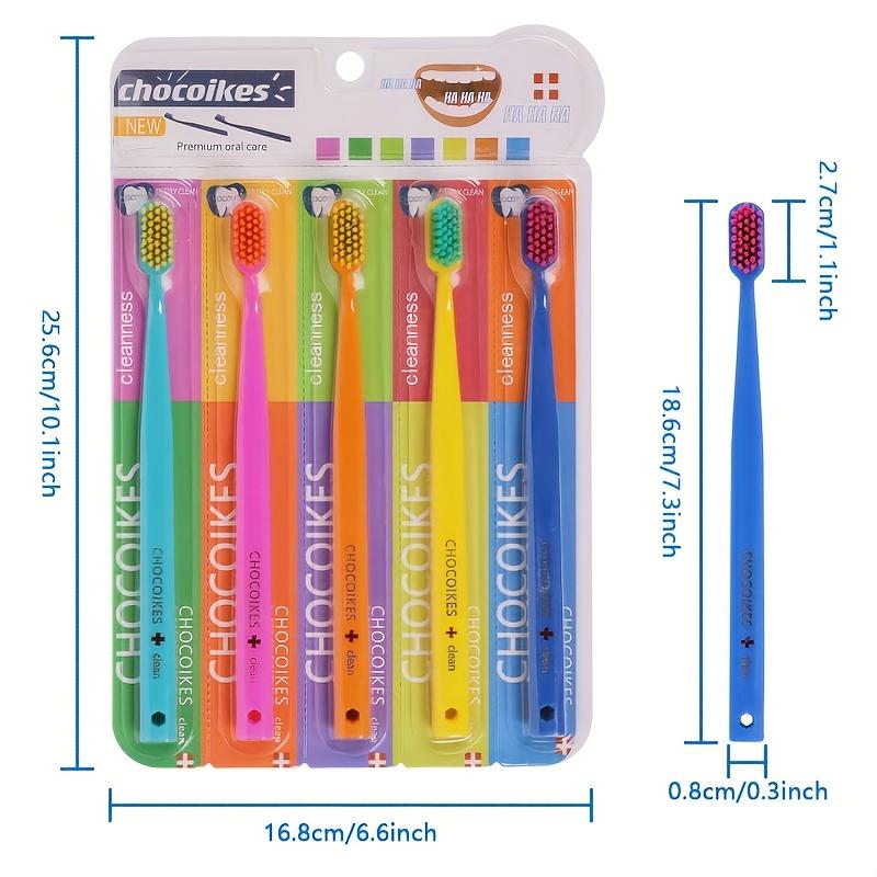 5 pacotes de escova de dentes de cerdas macias de nylon Chocolate Swiss Caring, cabo ergonômico, escolha ideal para viagens e hotéis