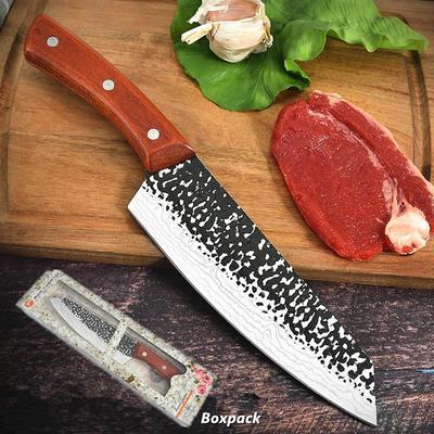 Forged Hammered Kitchen Knife Wooden Handle Meat Cleaver Boning Knife Kitchen Knives