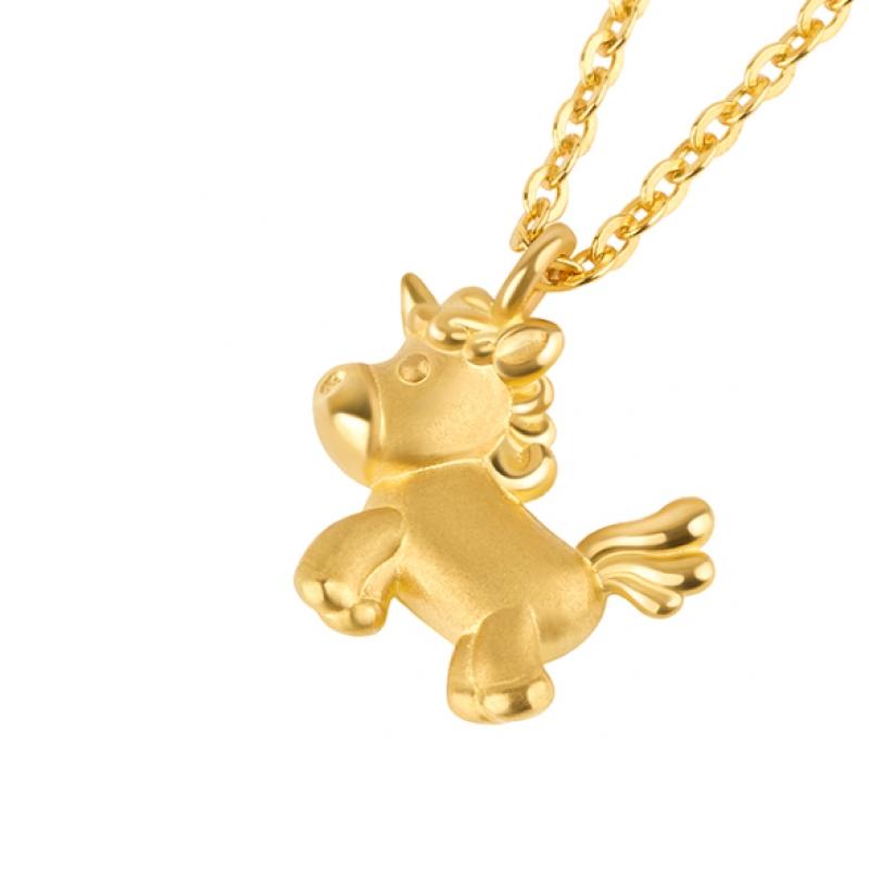 Porti 24k Gold Unicorn Pendant Necklace 1.875g