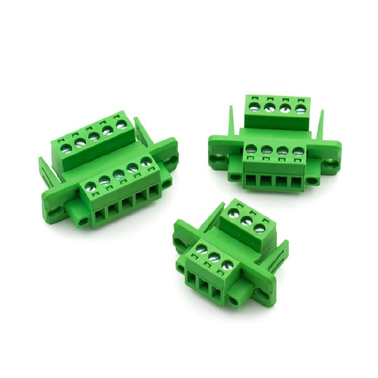 Solderless Push in Terminals with Flange Fixed Panel 5.08Mm Spacing Terminals Block Connector for Electrical Connection