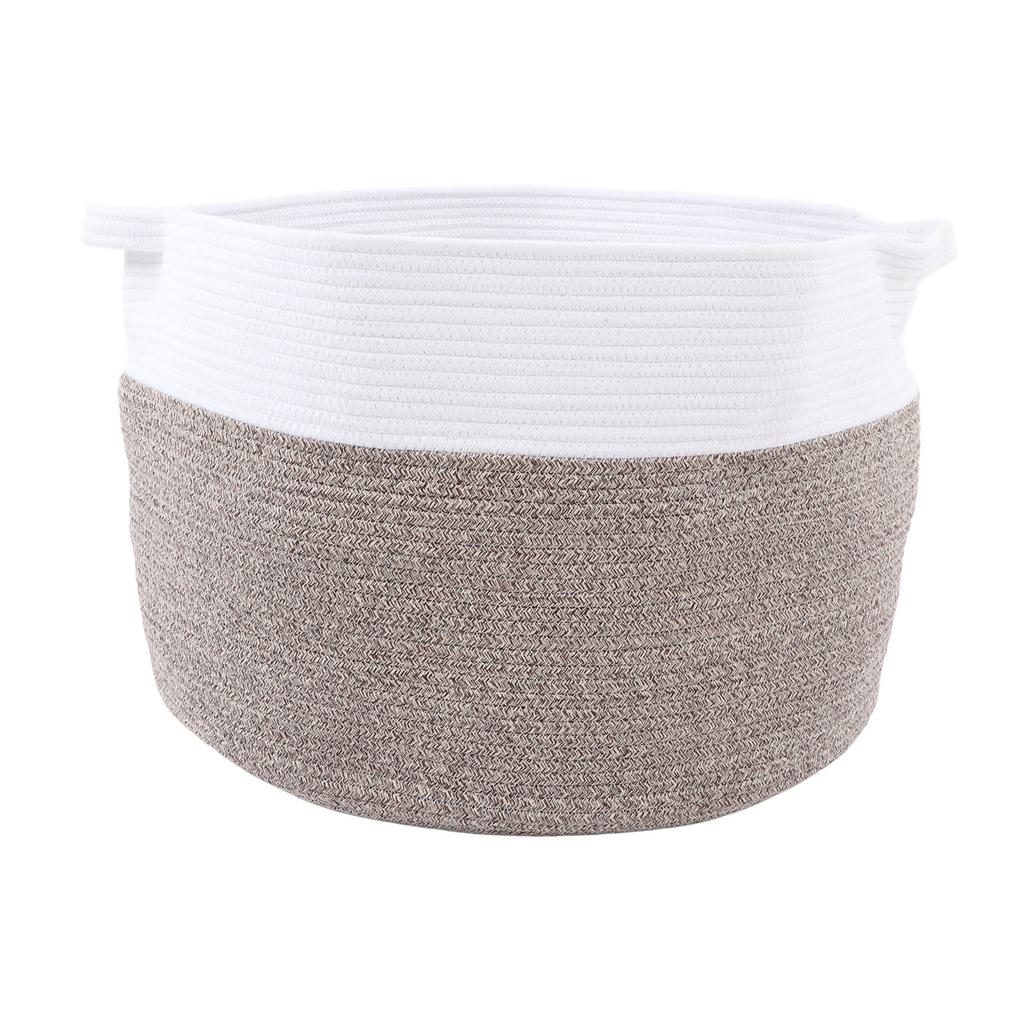 Extra Large Cotton Rope Laundry Basket Pure Cotton Woven Blankets Basket for Toys Living Room