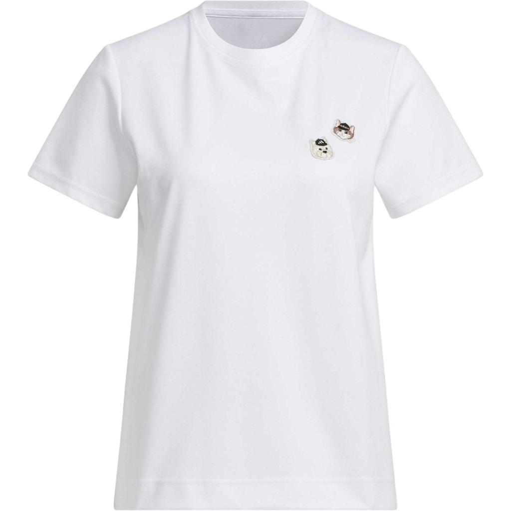 Adidas Graphic Embroidered Crew Neck T-Shirt Women Tops White JD5250