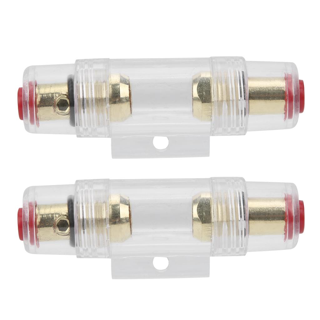 2Pcs Car Audio AGU Fuse Holder W60A 80A Fuses Fuseholder for 4 6 8 Gauge Wire 12?24V