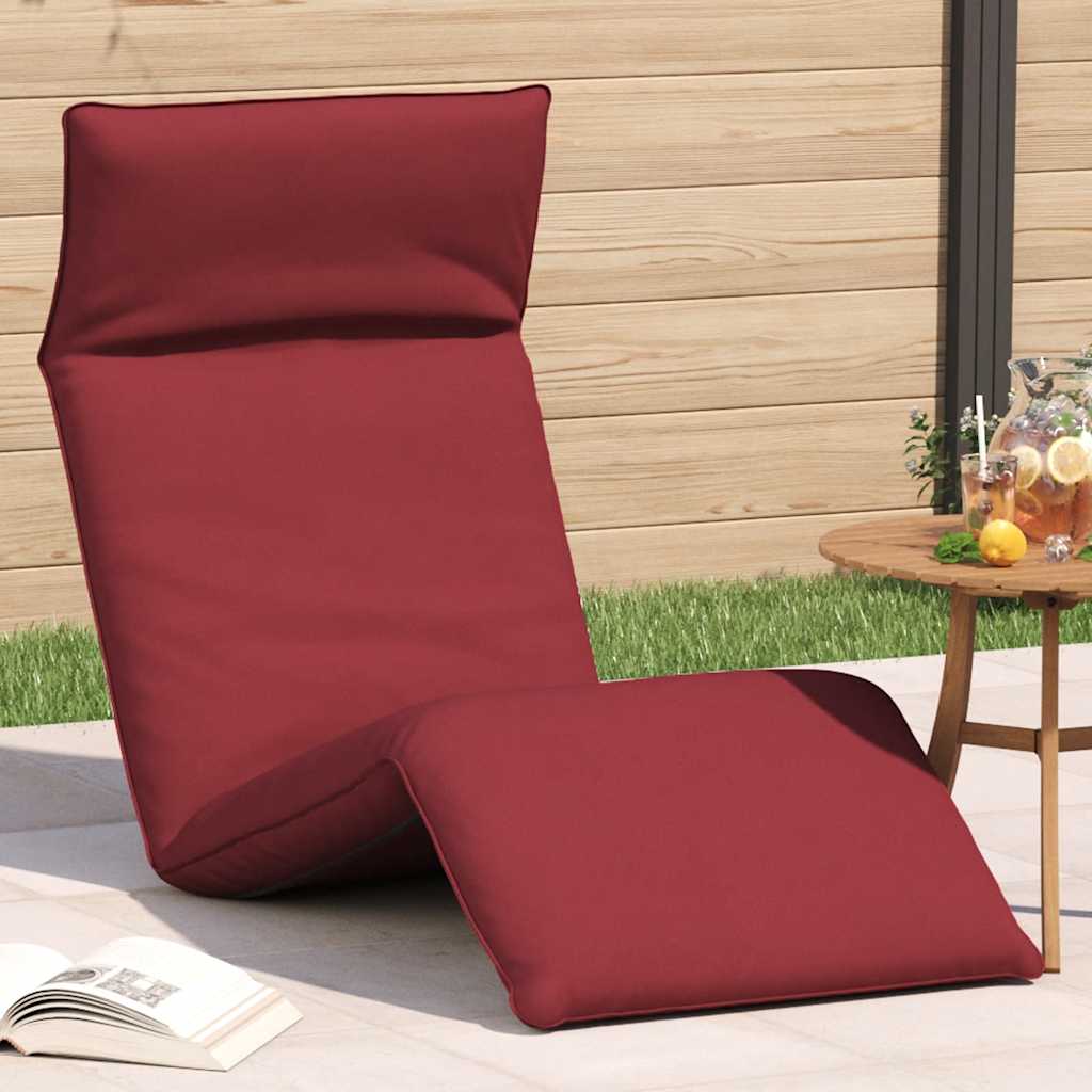 Folding Sun Lounger Burgundy 175 x 54 x 8.5 cm Oxford Fabric