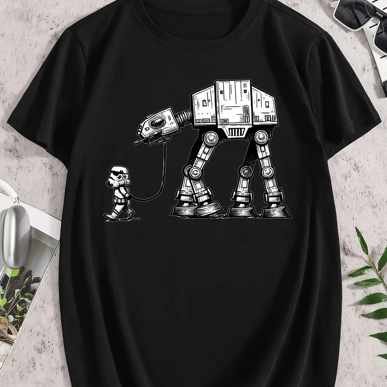 

STAR WARS Official AT-AT Walker Vintage Star Wars Men s women s Tshirts Tee Tops Children s adult Parent child T shirts 4XL чорний