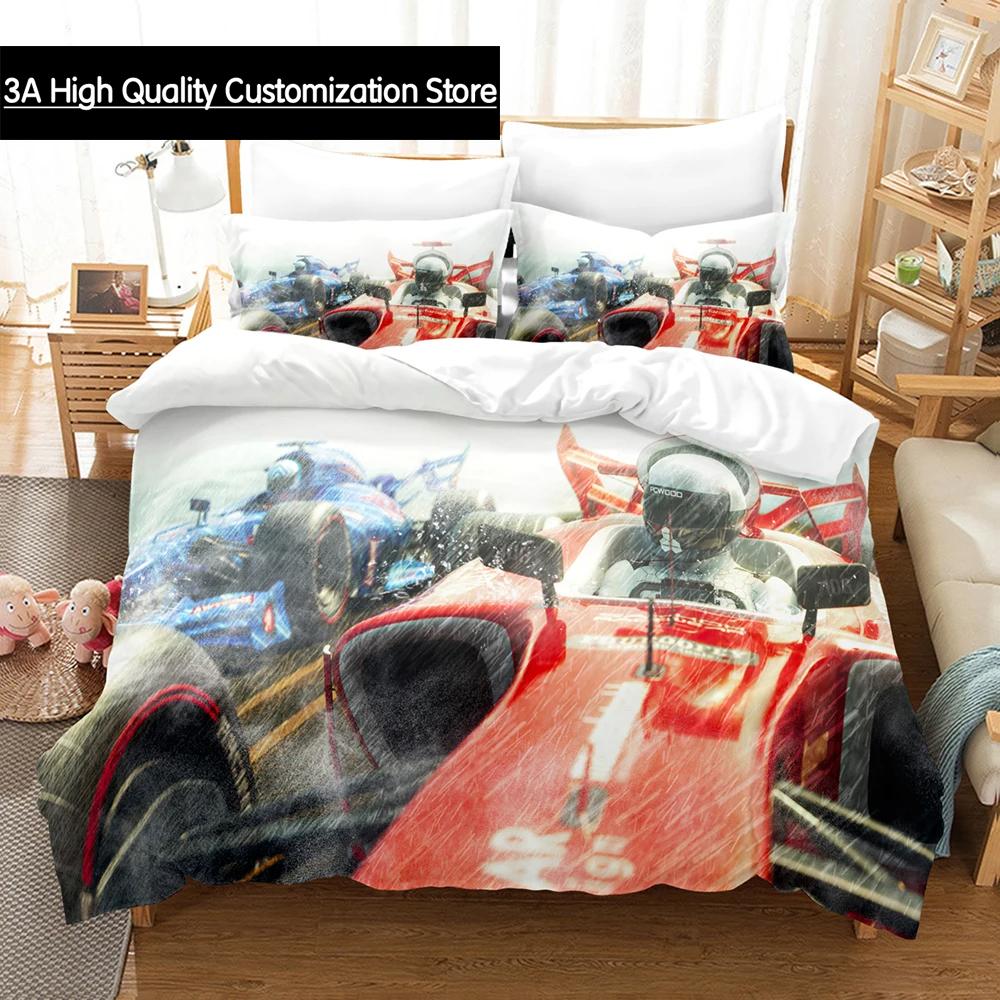 Formula Racing Car Bedding Sets 3D Boys Duvet Cover Set With Pillowcase Twin Full Queen King Bedclothes Bed Linen For Boys Girls