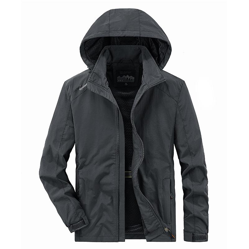 Autumn and Winter New Jacket Side Seam Pocket Hooded Casual Youth Loose Zipper Men's Clothing