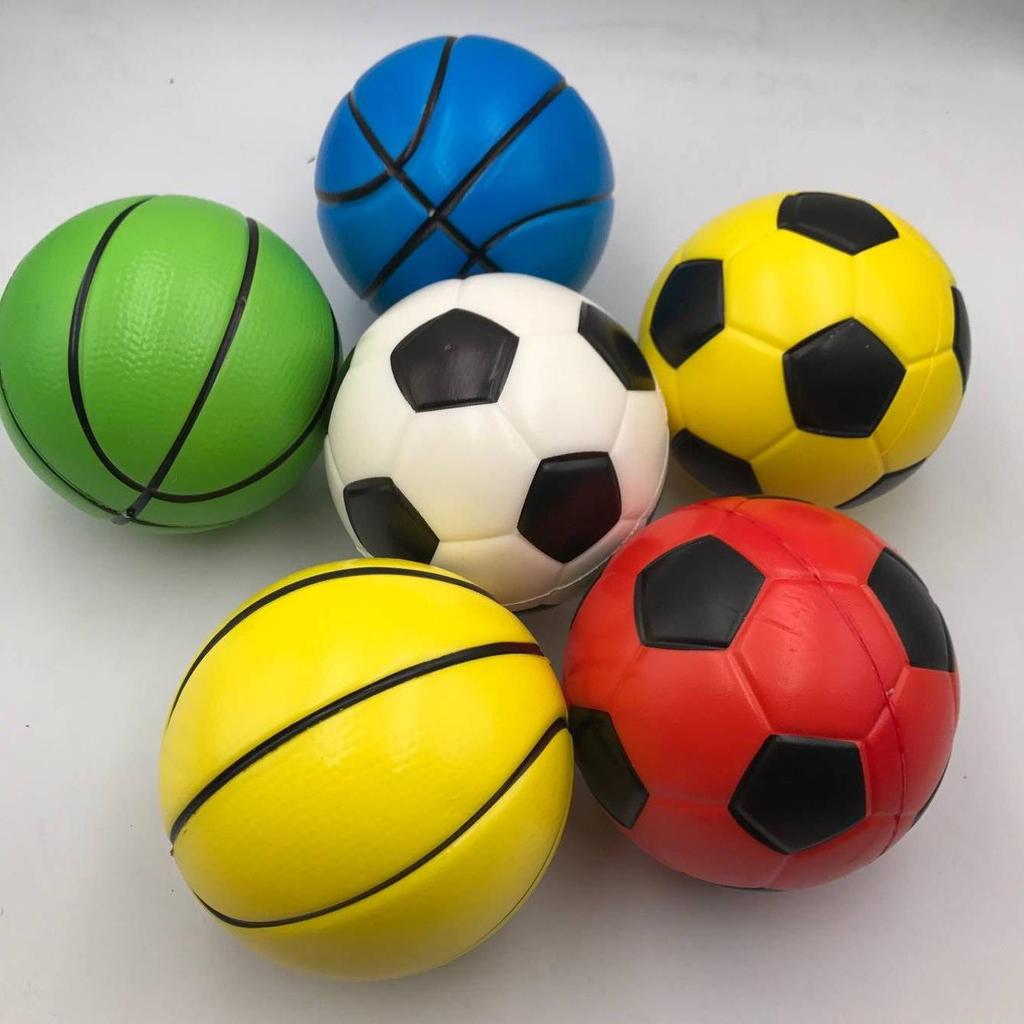 PU Soft Sponge Ball Set: 12.5cm Elastic Toy Balls for Kids - Football, Basketball, Rugby