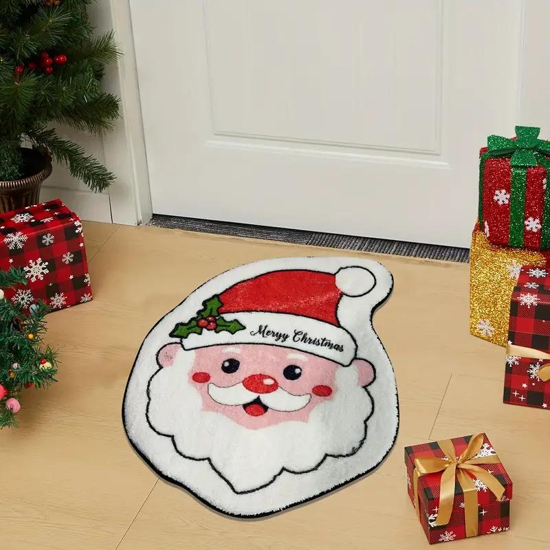VIKAMA Cute Christmas Bathroom No Slip Rugs Xmas Decorations Bath Mat Christmas Tree for Home Holiday Christmas Decoration