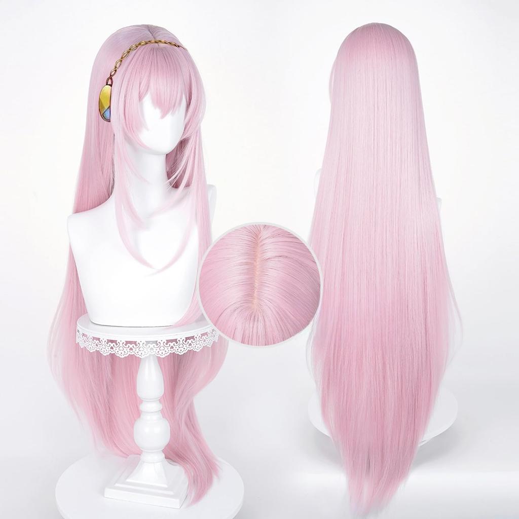 LAOBAO Cosplay Wig, Pink, Long Straight Hair, Lolita, Harajuku Style, GAL Style, Heat Resistant, Costume Accessory, Party, Fancy Dress, Christmas, Hal
