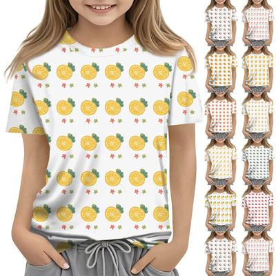 Kleinkind Mädchen Jungen T-Shirts Kinder Top Jungen und Mädchen Bedrucktes Kurzarm T-Shirt